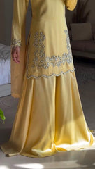 Lemon Pearl — Handcrafted 3-Piece Sharara Set