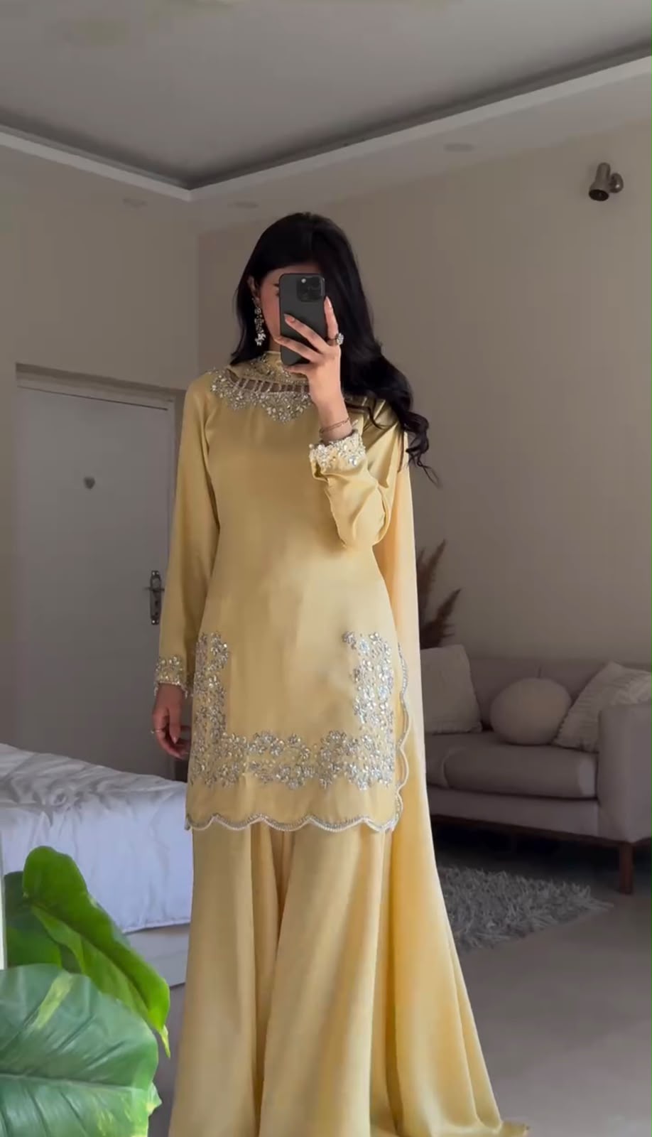 Lemon Pearl — Handcrafted 3-Piece Sharara Set